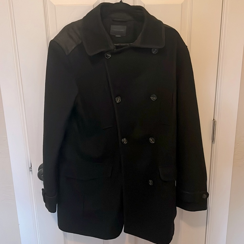 Peacoat Wool Double Breasted Black NWOT Men’s Large